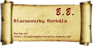 Blazsovszky Borbála névjegykártya