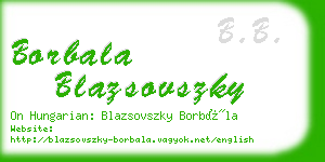 borbala blazsovszky business card